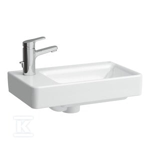 PRO S Umywalka ścienna 480 x 280 mm mała, powłoka LCC Activez otworem na baterię po lewej stronie