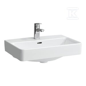 PRO S Umywalka ścienna 550 x 380 mm (compacto), powłoka LCC Activebez otworu na baterię, z otworem przelewowym