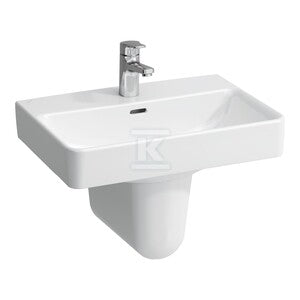 PRO S Umywalka ścienna 600 x 380 mm (compacto), powłoka LCC Activebez otworu na baterię, z otworem przelewowym