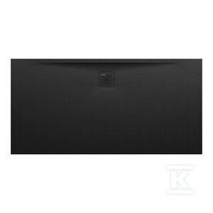 PRO brodzik prostokątny 1600 x 800 mm, z materiału kompozytowego MARBOND, czarny z odpływem przy dłuższym boku