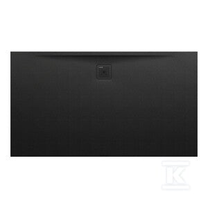 PRO brodzik prostokątny 1600 x 900 mm, z materiału kompozytowego MARBOND, czarny z odpływem przy dłuższym boku