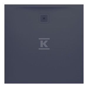 PRO brodzik kwadratowy 1000 x 1000 mm, z materiału kompozytowego MARBOND, grafitowyz odpływem przy krótszym boku