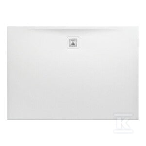PRO brodzik prostokątny 1400 x 1000 mm, z materiału kompozytowego MARBOND, białyz odpływem przy dłuższym boku