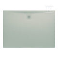 PRO brodzik prostokątny 1400 x 1000 mm, z materiału kompozytowego MARBOND, jasnoszaryz odpływem przy dłuższym boku