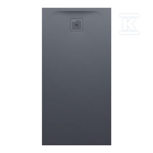 PRO brodzik prostokątny 1400 x 700 mm, z materiału kompozytowego MARBOND, grafitowy z odpływem przy krótszym boku