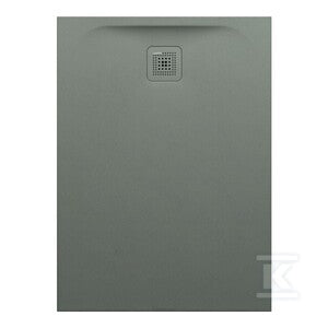 PRO brodzik prostokątny 1100 x 800 mm, z materiału kompozytowego MARBOND, beton architektoniczny z odpływem przy krótszym boku