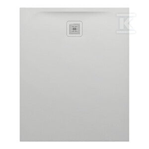 PRO brodzik prostokątny 1100 x 900 mm, z materiału kompozytowego MARBOND, jasnoszary z odpływem przy krótszym boku