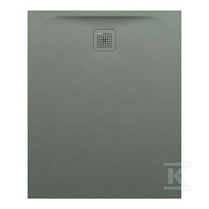 PRO brodzik prostokątny 1100 x 900 mm, z materiału kompozytowego MARBOND, beton architektoniczny z odpływem przy krótszym boku