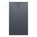 PRO brodzik prostokątny 1400 x 800 mm, z materiału kompozytowego MARBOND, grafitowy z odpływem przy krótszym boku