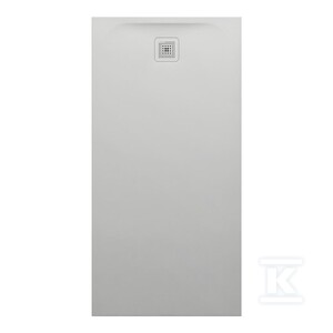 PRO brodzik prostokątny 1600 x 800 mm, z materiału kompozytowego MARBOND, jasnoszary z odpływem przy krótszym boku