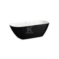 LUA wanna wolnostojąca 1700 x 750 mm, MARBOND, zintegrowany przelew, korek klik-klak chrom w komplecie, kolor zewnętrzny czarny połysk / wewnątrz biały połysk