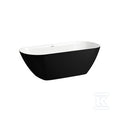 LUA wanna wolnostojąca 1700 x 750 mm, MARBOND, zintegrowany przelew, korek klik-klak chrom w komplecie, kolor zewnętrzny czarny mat / wewnątrz biały połysk