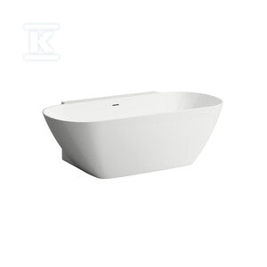 LUA wanna przyścienna Back to wall 1700 x 850 mm, MARBOND, zintegrowany przelew, korek klik-klak chrom w komplecie, półka odstawcza na dłuższym boku, kolor biały połysk