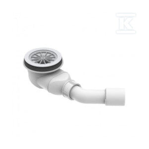 Płaski zestaw odpływowy do brodzika o 90 mm, wys. 80 mm, bez osłony, przepływ 0,6l/s