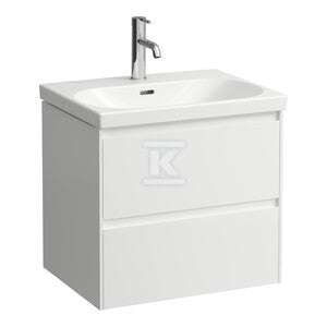 LANI szafka podumywalkowa 600, 2 szuflady, pasuje do umywalki LUA 810083, biały połyskWymiary (szer./gł./wys.): 585x440x515 mm