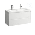 LANI szafka podumywalkowa 1000, 2 szuflady, pasuje do umywalki LUA 810089, biały połyskWymiary (szer./gł./wys.): 985x450x515 mm