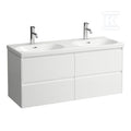 LANI szafka podumywalkowa 1200, 4 szuflady, pasuje do umywalki LUA 814081, biały połyskWymiary (szer./gł./wys.): 1180x515x450 mm