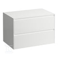 LANI szafka z blatem 800, bez wycięcia pod umywalkę, 2x szuflada, blat 12 mm, biały matWymiary (szer./gł./wys.): 785x495x525 mm