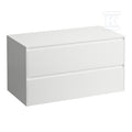 LANI szafka z blatem 1000, bez wycięcia pod umywalkę, 2x szuflada, blat 12 mm, biały matWymiary (szer./gł./wys.): 985x495x525 mm