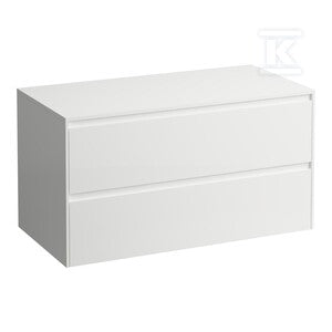 LANI szafka z blatem 1000, bez wycięcia pod umywalkę, 2x szuflada, blat 12 mm, biały matWymiary (szer./gł./wys.): 985x495x525 mm