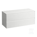 LANI szafka z blatem 1200, bez wycięcia pod umywalkę, 2x szuflada, blat 12 mm, biały matWymiary (szer./gł./wys.): 1185x495x525 mm