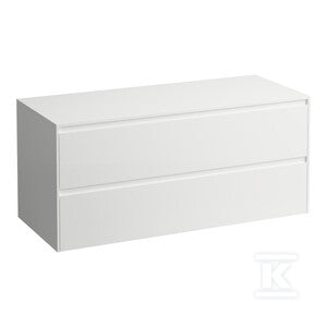 LANI szafka z blatem 1200, bez wycięcia pod umywalkę, 2x szuflada, blat 12 mm, biały matWymiary (szer./gł./wys.): 1185x495x525 mm