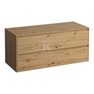 LANI szafka z blatem 1200, bez wycięcia pod umywalkę, 2x szuflada, blat 12 mm, dziki dąbWymiary (szer./gł./wys.): 1185x495x525 mm