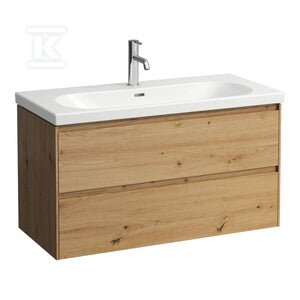 LUA Umywalka ścienna 1000 x 460 mm, powłoka LCCz otworem na baterię, z otworem przelewowym