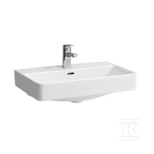 PRO S Umywalka ścienna 550 x 465 mm, powłoka LCCz otworem na baterię na środku, z otworem przelewowym
