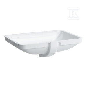 PRO S Umywalka podblatowa 595 x 430 mm, szlifowanabez otworu na baterię, z otworem przelewowym