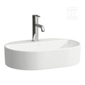 SAVOY Umywalka nablatowa owalna z półką na baterie 550 x 380 mmz otworem na baterię, bez otworu przelewowego