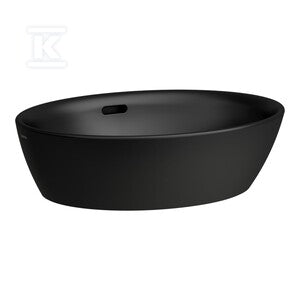 PRO Umywalka nablatowa 520 x 390 mm, kolor czarny matowybez otwor na baterie, bez otworu przelewowego
