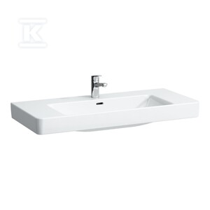 PRO S Umywalka ścienna 1050 x 460 mmz otworem na baterię na środku, z otworem przelewowym