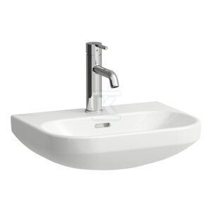 LUA Mała umywalka ścienna 450 x 340 mm, powłoka LCCz otworem na baterię, z otworem przelewowym