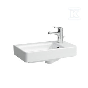 PRO S Umywalka ścienna 480 x 280 mm mała, powłoka LCCz otworem na baterię po prawej stronie, z otworem przelewowym