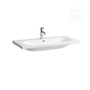 LUA Umywalka ścienna 1000 x 460 mm, powłoka LCCszlifowany spód umożliwiający postawienie na blaciez 2 otworami na baterie z jednym otworem przelewowym