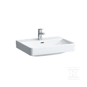 PRO S Umywalka ścienna 600 x 465 mm, powłoka LCCz otworem na baterię na środku, z otworem przelewowymszlifowany spód umywalki umożliwia postawienie na blacie