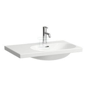 LUA Umywalka ścienna asymetryczna, półka po lewej stronie 750 x 460 mm, powłoka LCCbez otworu na baterię, z otworem przelewowym