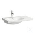 LUA Umywalka ścienna asymetryczna, półka po prawej stronie 750 x 460 mm, powłoka LCCbez otworu na baterię, z otworem przelewowym