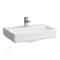 PRO S Umywalka ścienna 550 x 380 mm (compacto)z otworem na baterię na środku, z otworem przelewowymszlifowany spód umywalki umożliwia postawienie na blacie (wymagany montaż umywalki do ściany)