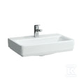 PRO S Umywalka ścienna 550 x 380 mm (compacto), powłoka LCCz otworem na baterię na środku, z otworem przelewowymszlifowany spód umywalki umożliwia postawienie na blacie (wymagany montaż umywalki do ściany)
