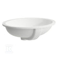 SAVOY Umywalka podblatowa owalna 500 x 415 mm,wymiar wycięcia w blacie 440 x 360 mmbez otworu na baterię, nieszkliwiona z zewnątrz