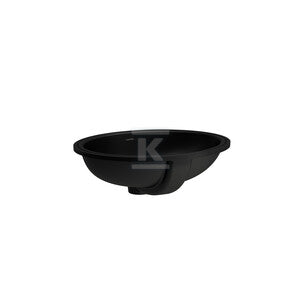 SAVOY Umywalka podblatowa owalna 500 x 415 mm, kolor czarny matowywymiar wycięcia w blacie 440 x 360 mmbez otworu na baterię, nieszkliwiona z zewnątrz, szlifowana