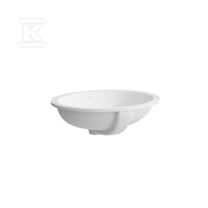SAVOY Umywalka podblatowa owalna 500 x 415 mm, kolor biały matowywymiar wycięcia w blacie 440 x 360 mmbez otworu na baterię, szkliwiona z zewnątrz, szlifowana