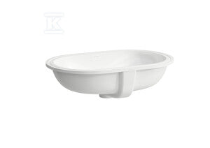 SAVOY Umywalka podblatowa owalna 575 x 375 mm,wymiar wycięcia w blacie 510 x 310 mmbez otworu na baterię, szkliwiona z zewnątrz