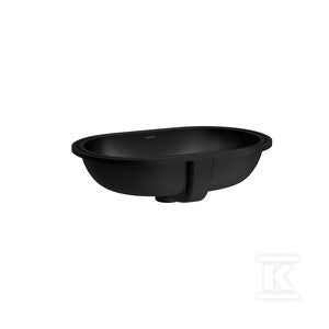 SAVOY Umywalka podblatowa owalna 575 x 375 mm, kolor czarny matowywymiar wycięcia w blacie 510 x 310 mmbez otworu na baterię, nieszkliwiona z zewnątrz