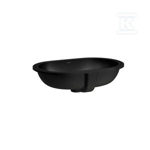 SAVOY Umywalka podblatowa owalna 575 x 375 mm, kolor czarny matowywymiar wycięcia w blacie 510 x 310 mmbez otworu na baterię, szkliwiona z zewnątrz