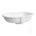 SAVOY Umywalka podblatowa owalna 575 x 375 mm,wymiar wycięcia w blacie 510 x 310 mmbez otworu na baterię, szkliwiona z zewnątrz, szlifowana