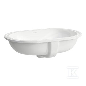 SAVOY Umywalka podblatowa owalna 575 x 375 mm,wymiar wycięcia w blacie 510 x 310 mmbez otworu na baterię, szkliwiona z zewnątrz, szlifowana