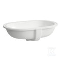 SAVOY Umywalka podblatowa owalna 575 x 375 mm, kolor biały matowywymiar wycięcia w blacie 510 x 310 mmbez otworu na baterię, szkliwiona z zewnątrz, szlifowana